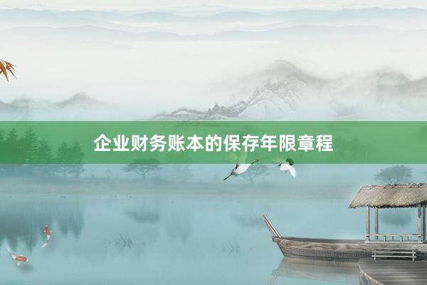 企业财务账本的保存年限章程