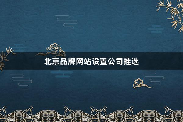 北京品牌网站设置公司推选